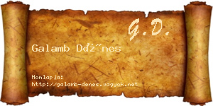 Galamb Dénes névjegykártya